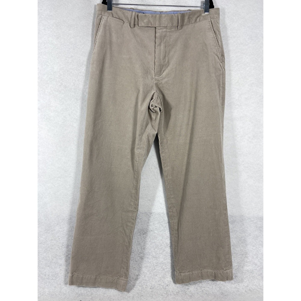 Polo Ralph Lauren Golf Pants Mens 36x30 Beige Corduroy Straight Leg Flat Front